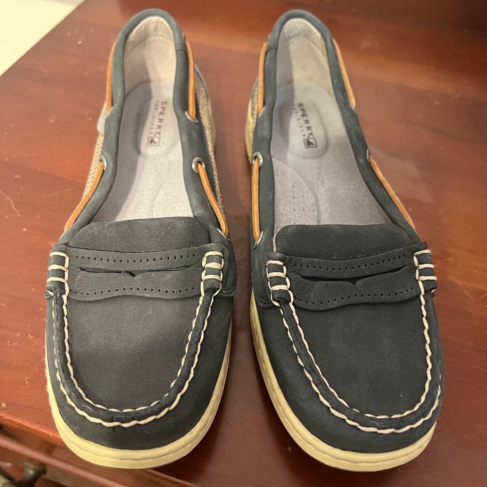 Sperry Navy and Tan Boat Shoes